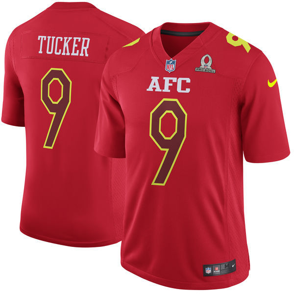 Men AFC Baltimore Ravens #9 Justin Tucker Nike Red 2017 Pro Bowl Game Jersey->baltimore ravens->NFL Jersey